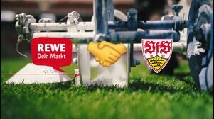 MHPアレーナのピッチにDFBポカール優勝を祝うアートが出現！【VfBシュトゥットガルト】