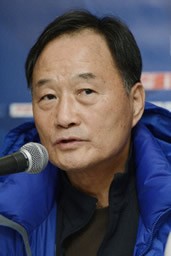 クラブW杯・5位決定戦を追え、会見に臨んだ蔚山現代のキム監督(写真は11日の会見のもの)