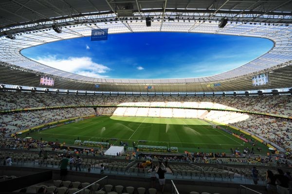 フォルタレザのスタジアム「カステロン」。本大会の会場の中では最も早くに完成した