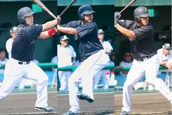 アジア大会では経験豊富な中堅、ベテランが日本代表の中軸にどっかりと座る。(左から)多幡雄一、林稔幸、松本晃