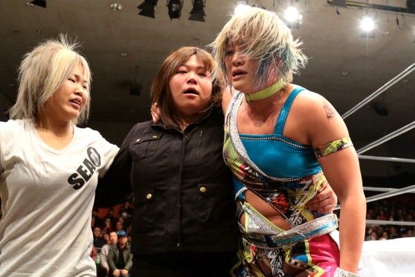 1月のシードリング後楽園大会で、田中将人やられる奈七永に檄を飛ばし、リングサイドに駆け寄った