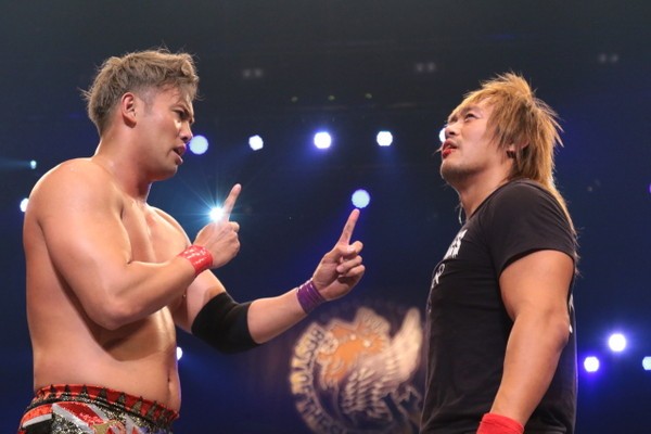 前哨戦では内藤にすかされてきたオカダ。大阪城では1対1の真っ向勝負を望む
