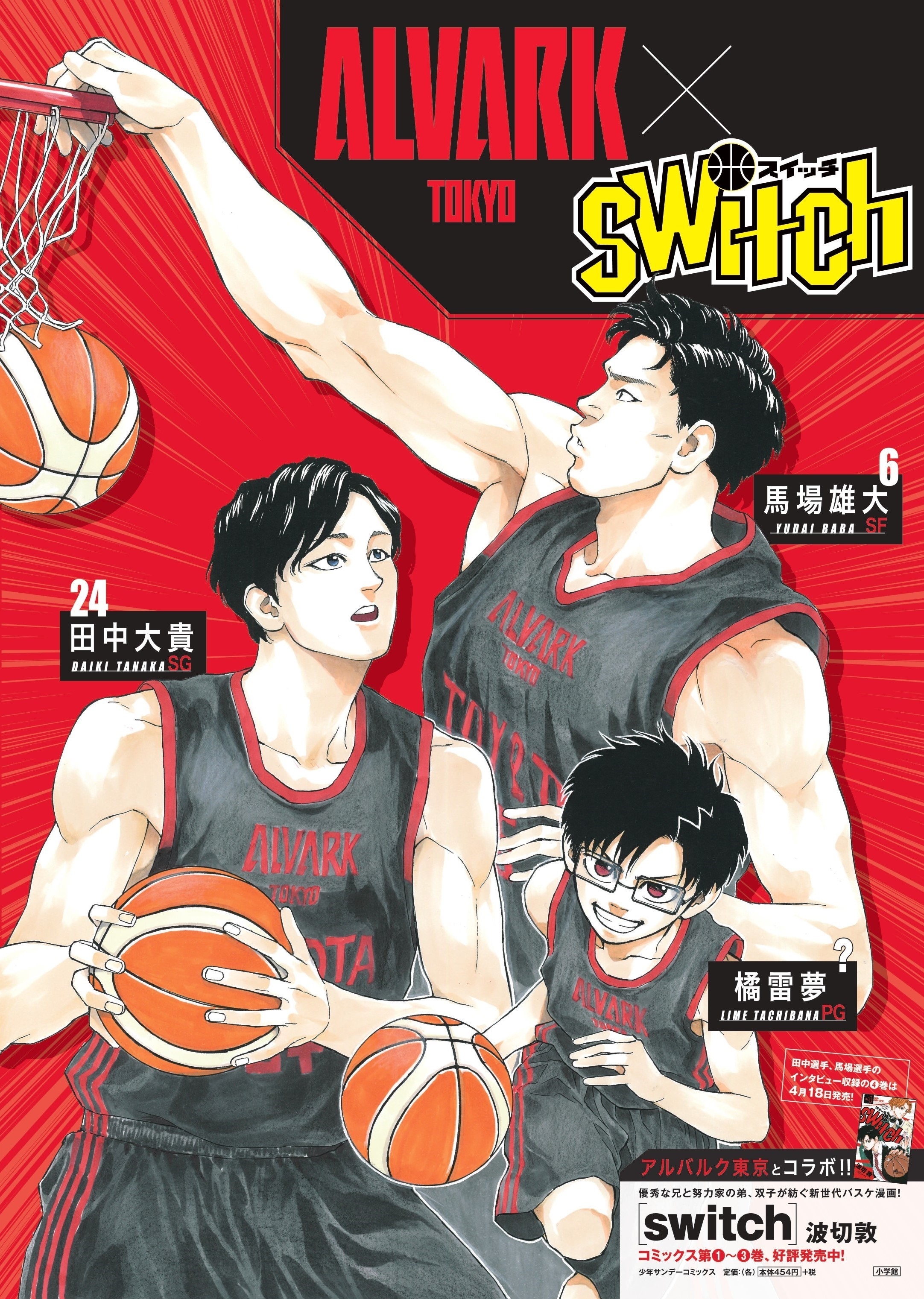 週刊少年サンデー連載中のバスケ漫画 Switch とのコラボ企画実施のお知らせ アルバルク東京 スポーツナビ