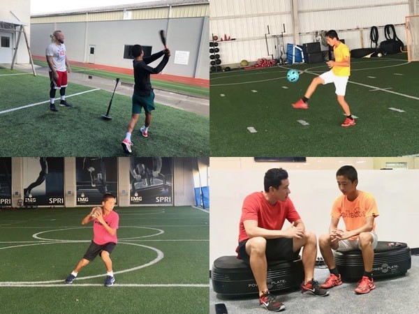 野球、サッカー、アメフト……トレーニングでは、テニス以外のさまざまな競技を取り入れている