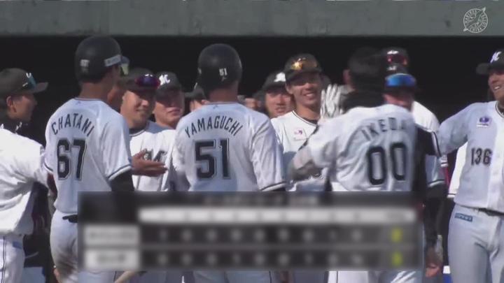 山口航輝がサヨナラ押し出し四球 千葉ロッテが本拠地初戦で勝利