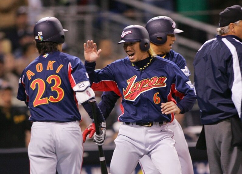横浜DeNAベイスターズ52多村仁志選手　アンダーシャツ(青)