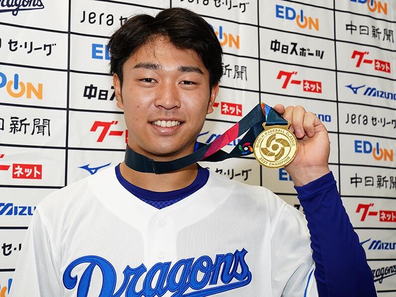 中日ドラゴンズ】髙橋宏斗投手がWBC優勝を報告 - スポーツナビ