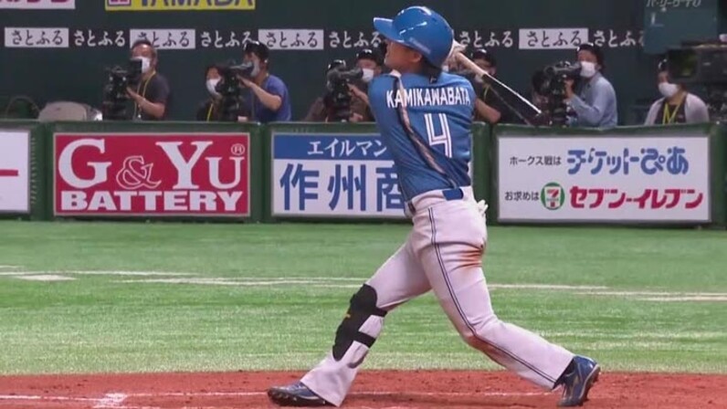 北海道日本ハム ドラ9・上川畑大悟がプロ初本塁打！ - スポーツナビ