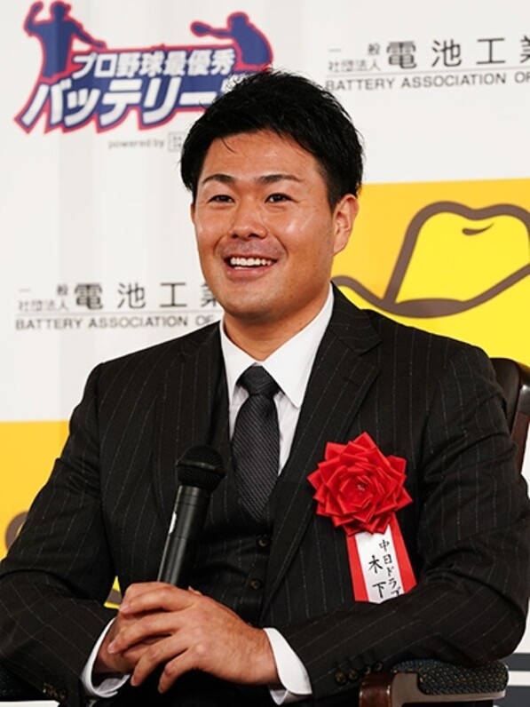 中日ドラゴンズ】柳裕也投手、木下拓哉選手がプロ野球最優秀バッテリー賞 - スポーツナビ